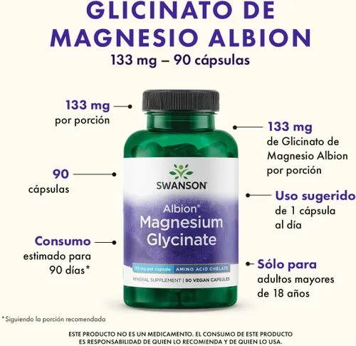 Vista 4 de Albion Magnesio Quelatado 133 mg 90 Cápsulas