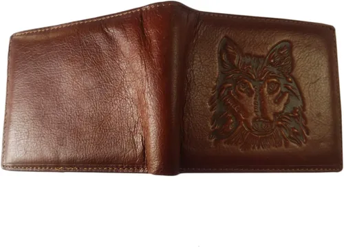 Vista 75 de Hombres Cool Eagle Wolf Caballo Totem Cuero Vaca Vertical Cartera Cremallera Multi-tarjeta Titular, Tótem de caballo, Minimalista