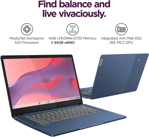 Vista 2 de Lenovo Chromebook Pantalla táctil de 14", CPU de 8 núcleos