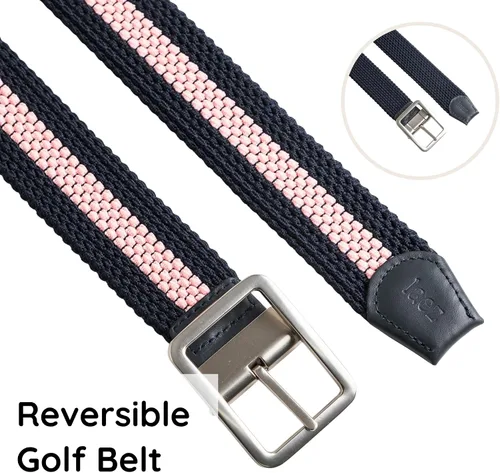 Vista 2 de Mens Braided Stretch Belt Adjustable Woven Golf Belt for Casual, Work, and Active Wear