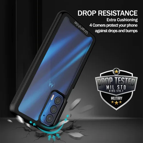 Vista 2 de Funda compatible con Motorola Edge 5G UW, protector de pantalla integrado de cuerpo completo, a prueba de golpes, ajuste delgado, funda protectora