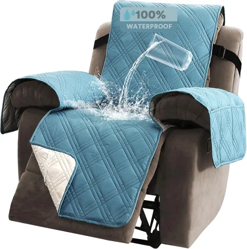 Vista 18 de PrinceDeco Fundas 100% impermeables para sofá biplaza de 2 cojines, fundas impermeables y lavables para sofá con bolsillo lateral, protector