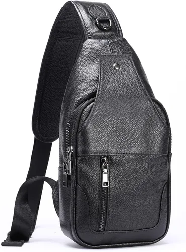 Vista 190 de LUKZIJAES Bolso bandolera de cuero genuino para hombre
