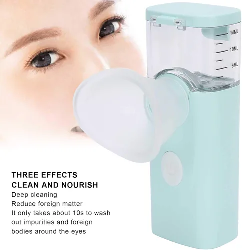 Vista 3 de Humidificador y vaporizador portátil para ojos secos, pulverizador de niebla para hidratar, vapor rápido, maquillaje (azul)