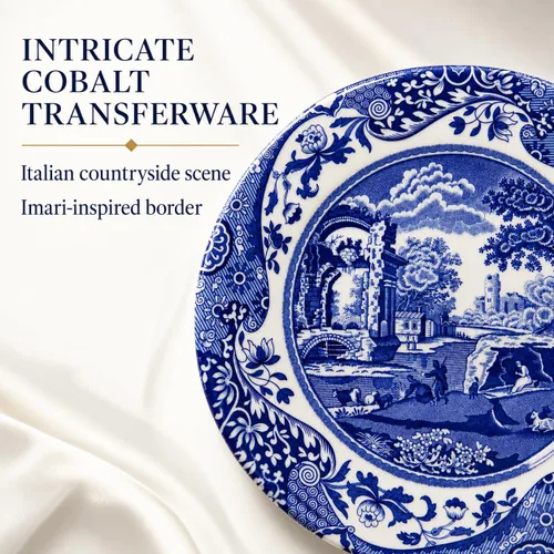 Vista 4 de Spode Plato de pan y mantequilla italiano azul, juego de 4
