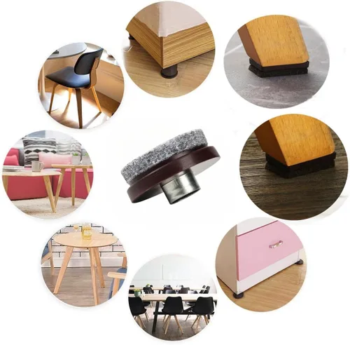 Vista 4 de Furnigear - Almohadillas de fieltro para uñas, resistentes para superficies de suelos de madera dura, protectores de suelo que protegen tu suelo