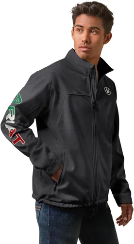 Vista 6 de ARIAT New Team Softshell Mexico Chaqueta para hombre, color negro, Negro