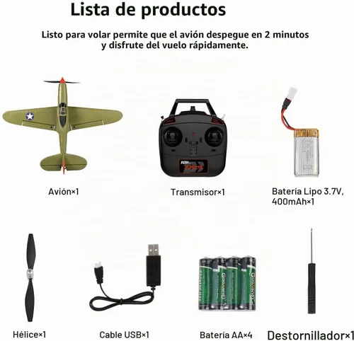 Vista 7 de Avión de control remoto RTF 4 canales RC Plane 402MM Wingspan Micro Scaled Warbird con una tecla acrobática aeronave de una tecla giro en U