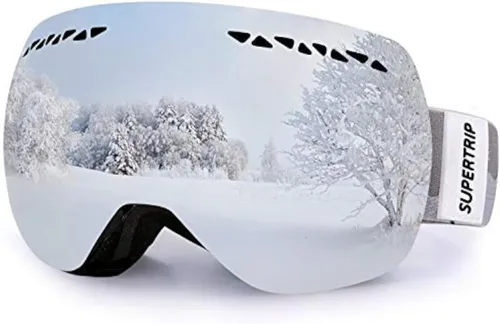 Vista 7 de Supertrip Gafas de esquí profesionales para hombres y mujeres, doble lente antivaho grandes esféricos, unisex, multicolor, gafas de nieve