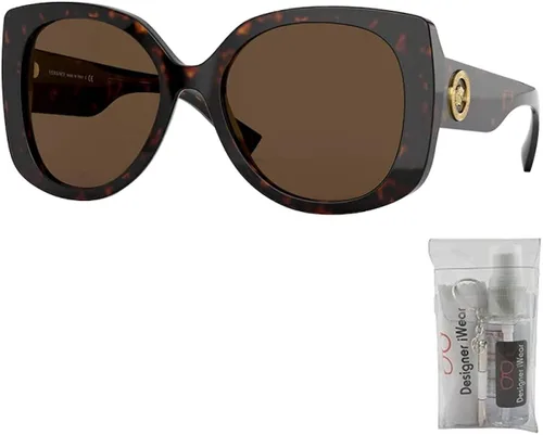 Vista 2 de Versace VE4387 Rectangle Sunglasses for Women BUNDLE with Designer iWear Complimentary Eyewear Care Kit
