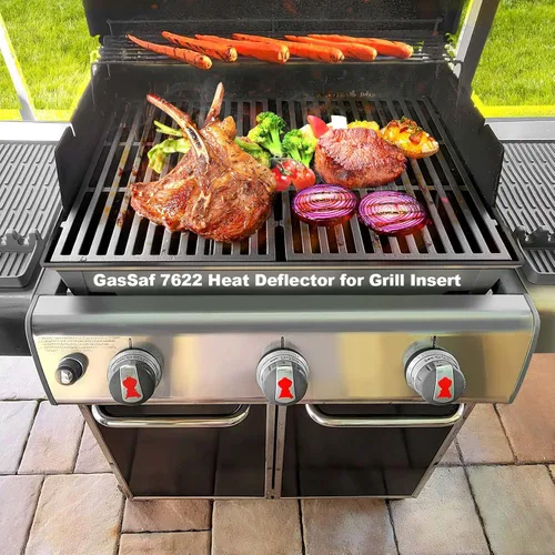 Vista 7 de GasSaf Deflector de calor para parrillas Weber Genesis 7622, placas de calor para parrillas Genesis 300, E/S-310, E/S-320, E/S-330, paquete de 2