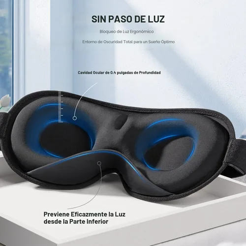 Vista 4 de YFONG Máscara de Sueño con Peso, Mujeres Hombres Máscara para Dormir 3D Bloqueadora de Luz (4.2oz/120g), Máscara para los Ojos de Alivio de Presión