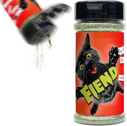 Vista 8 de Fiend Hierba gatera + Silvervine para gatos y gatitos - Coctelera manos libres – Mezcla de pezón fina de alta calidad para gatos de corte seguro