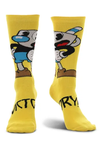 Vista 4 de Calcetas Cortas Cuphead Mugman Victory! Multicolor