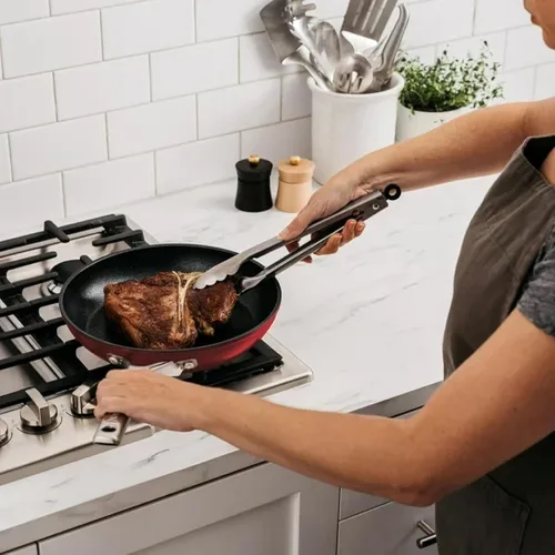 Vista 2 de Ninja Foodi Never Stick - Juego de utensilios de cocina antiadherentes (9, negro)