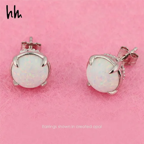 Vista 5 de Nicole Miller Fine Jewelry - Juego de aretes redondos de piedra natal de 2.75 quilates, joyería de piedras preciosas de 0.354in para mujer en plata