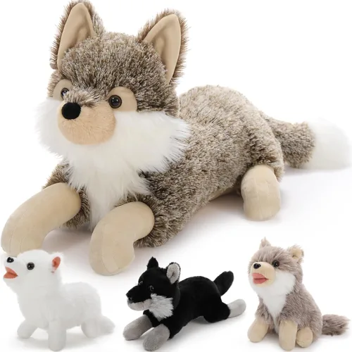 Vista 33 de BENINY - Juego de 4 piezas de peluche de águila calva, 18 pulgadas, mamá águila con 3 bebés