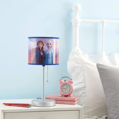 Vista 6 de Lámpara de mesa para niños Frozen 2 con cadena de tracción, metal, pantalla decorativa impresa temática Multicolor