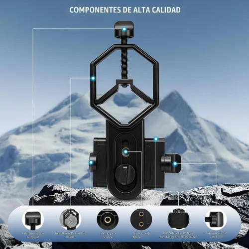 Vista 2 de Soporte universal para teléfono celular, adaptador para teléfono