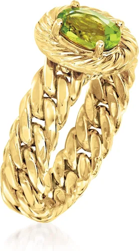 Vista 3 de Ross-Simons Anillo estilo peridoto de 0.70 quilates en oro amarillo de 14 quilates