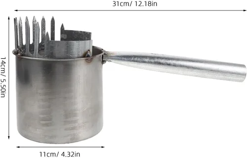 Vista 2 de Stainless Steel Fruit Picker Tool with Basket, Protective Claws