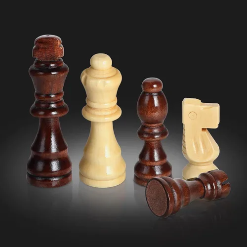 Vista 3 de Juego de ajedrez Juego de mesa de madera con almacenamiento para adultos de madera