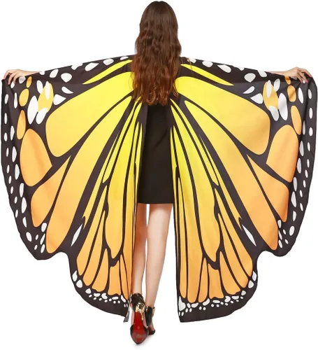 Vista 3 de Butterfly Wings for Women Adult Large Fairy Cape Halloween Dancing Festival Costume