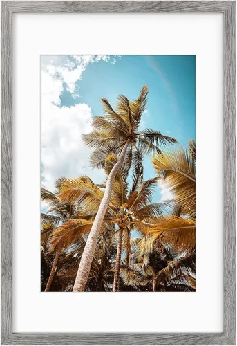 Vista 81 de Frametory, Marco de fotos de 11 x 14 pulgadas con paspartú para fotos de 8 x 10 pulgadas, moldeado ancho de vidrio de alta definición, accesorios