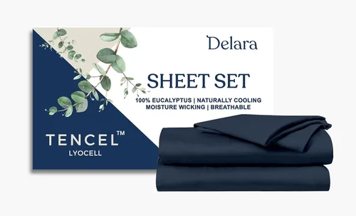 Vista 26 de Sábana bajera ajustable 100% lyocell tencel de eucalipto, naturalmente refrescante, súper suave, sedosa, absorbe la humedad, equilibrio
