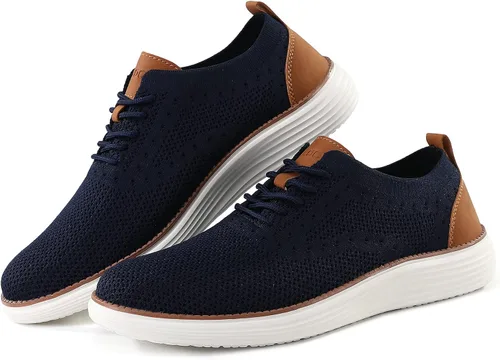 Vista 3 de VILOCY - Tenis de vestir informales para hombre, zapatos oxford cómodos de malla transpirable