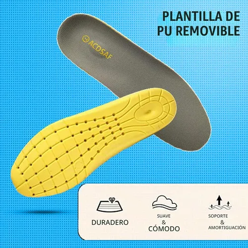 Vista 5 de Botas de trabajo para hombre, impermeables, cómodas, antifatiga, puntera suave, antideslizantes, botas de trabajo de seguridad para construcción