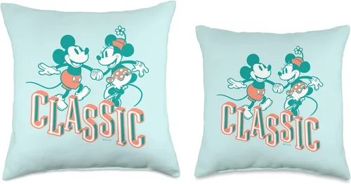 Vista 3 de Disney Mickey and Minnie Retro Classic - Almohada de 15.7 x 15.7 in, multicolor