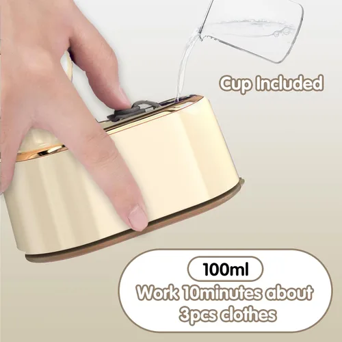 Vista 5 de Plancha de vapor de viaje para ropa, mini máquina de planchar portátil, vaporizador portátil de viaje de tamaño pequeño, para viajes, universidad