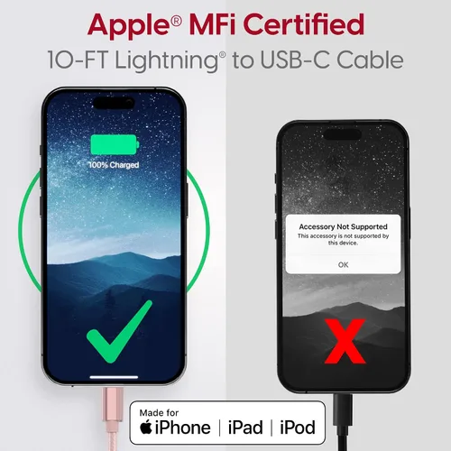 Vista 2 de TALK WORKS - Cargador de cable USB C a Lightning compatible con iPhone 14/14 Plus/14 Pro/14 Pro Max, 13/13 Mini/13 Pro/13 Pro Max, 12/12 Mini/ 12