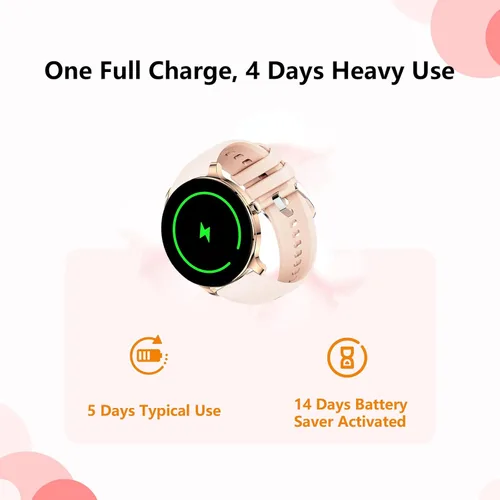 Vista 5 de Reloj inteligente para mujer de 1.43 pulgadas, pantalla AMOLED, funciona con Android/iPhone, resistente al agua IP68, batería de larga duración, Oro
