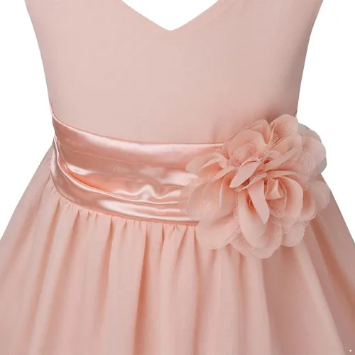 Vista 7 de TiaoBug Vestido de fiesta para niñas y niñas, vestidos de flores de gasa