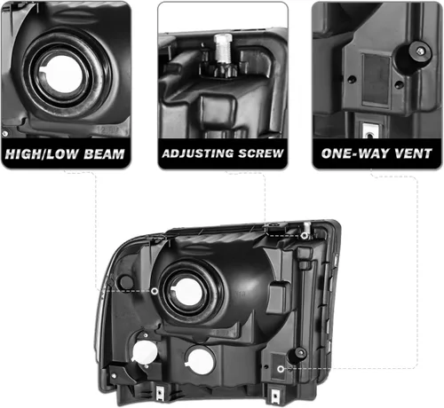 Vista 3 de SOCKIR - Juego de faros compatibles con Ford F250 F350 F450 F550 Super Duty 2005-2007 / 2005 Ford Excursion lado del conductor y del pasajero