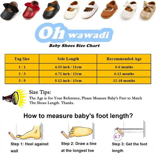 Vista 5 de Zapatos de bebé de primera calidad para niña, zapatos planos para caminar, suela suave, zapatos de princesa Mary Jane, zapatos de vestir de boda