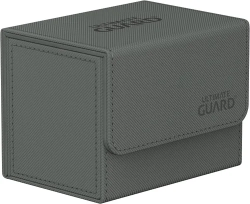 Vista 22 de Ultimate Guard Sidewinder 100+, caja de cubierta para 100 tarjetas TCG de doble manga, gris, cierre magnético y forro interior de microfibra para un