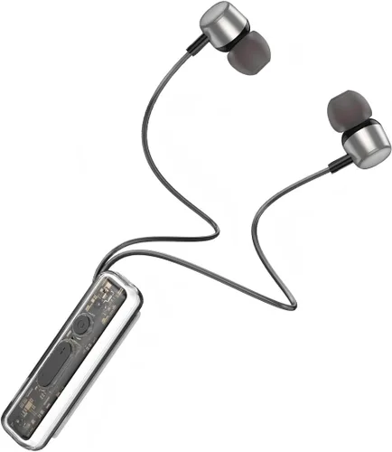 Vista 8 de ZXQ Auriculares Bluetooth con banda para el cuello con clip de solapa con micrófono, clip magnético intrauditivo inalámbrico para deportes
