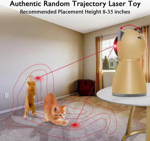 Vista 2 de Valonii Juguete Láser Interactivo Automático para Gatos de Interior, Juguetes Láser Recargables de Trayectoria Real Aleatoria