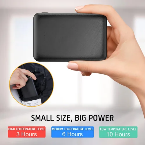 Vista 3 de Chaleco calefactable, batería externa de 10000 mAh para chaqueta calefactable, chaleco eléctrico, sudaderas con capucha para hombre y mujer