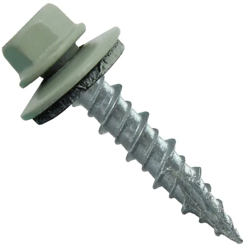 Vista 276 de Tornillos para techos de metal gris ABC 10 x 1 - Cabezal hexagonal - Arandela EPDM - Arandela de arranque automático/roscado - 1 bolsa - 250