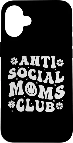 Vista 22 de iPhone 16 Anti Social Moms Club - Retro Funny Mom Life Mothers Day Mom Case
