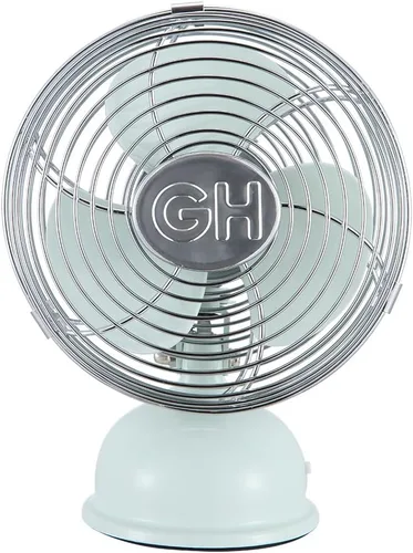 Vista 12 de Good Housekeeping 92512 Ventilador Personal Retro Oscilante de 5 pulgadas Totalmente Metálico Alimentado por USB, Níquel Cepillado