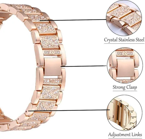 Vista 2 de Correa de metal de acero inoxidable para mujer, compatible con Amazfit GTS 3GTS 2 2eGTR 1.654inBip U proBip Lite