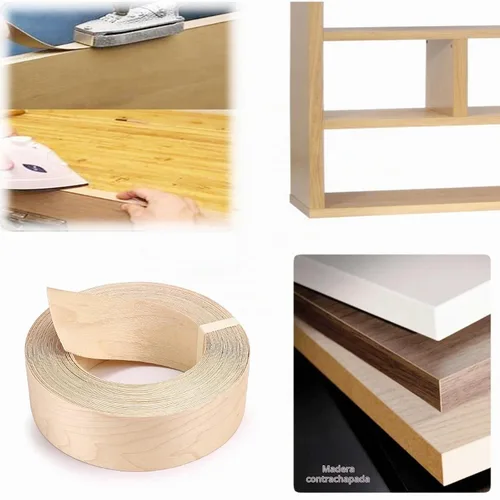 Vista 8 de Skelang Rollo de Banda de Borde de Chapa de Madera de Arce de 2" x 50' Preencolada para Planchar con Adhesivo Termofusible Cinta de Madera Flexible