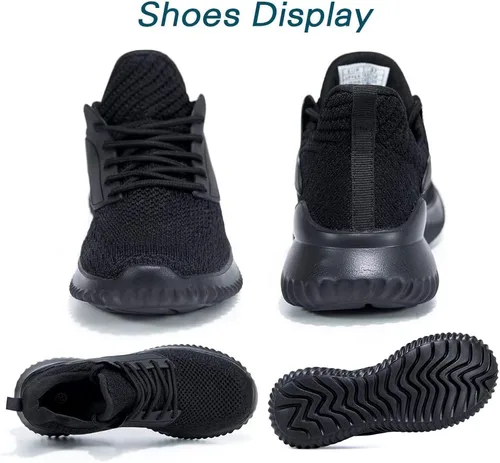 Vista 5 de Akk Zapatos deportivos para caminar para hombre, zapatos deportivos de espuma viscoelástica para correr, para entrenamiento atlético, gimnasio