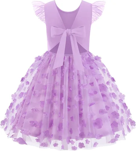 Vista 19 de Arshiner Vestido tutú de verano para niñas pequeñas, de tul sin espalda, para fiesta, cumpleaños, vestidos de algodón, 2-6 años