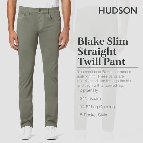 Vista 2 de HUDSON Men's Blake Slim Straight Twill Pant Rp